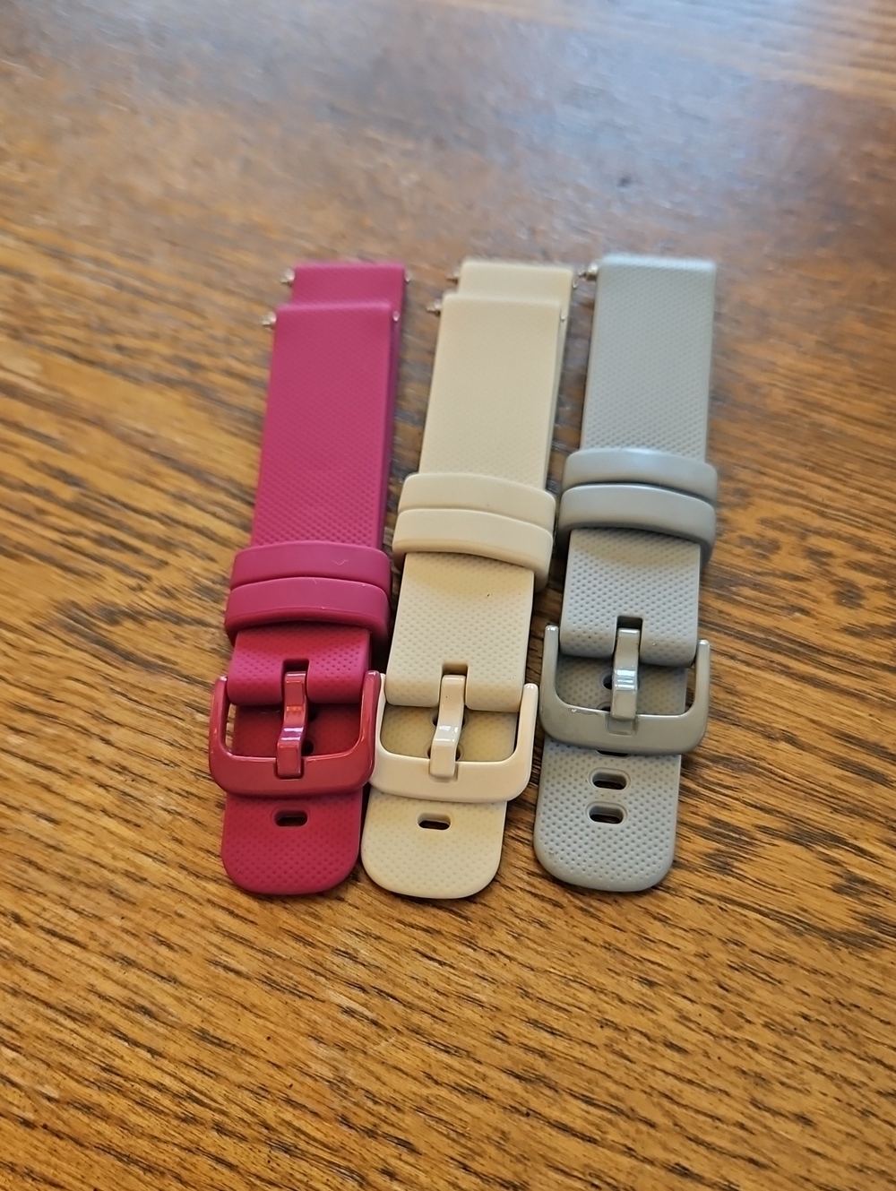 Women's Silicone Watch Strap Trio - Pink, Cream, Gray